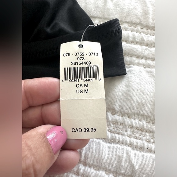 Aerie Black Triangle Tie Back Bikini Top Size Medium - Picture 11 of 11